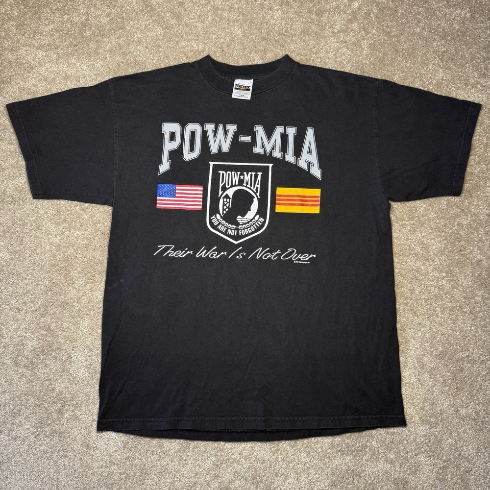 Vintage POW MIA 1992 TM Black T Shirt Military USA Size X Large